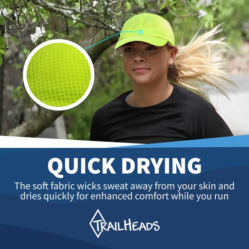 TrailHeads Women's Race Day Performance Running Cap, Lightweight & Quick Drying Mesh Sports Hat with Reflective Trim, Adjustable Fit - Cool Green - Image 3